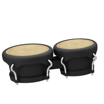 3d Illustration Music tool Bongos png