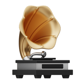 3d Illustration Music tool Gramophone png