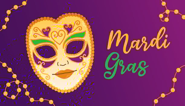 Mardi gras carnival party design. Fat tuesday, carnival, festival. For greeting card, banner, gift packaging, poster vector