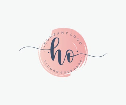 Initial HO feminine logo. Usable for Nature, Salon, Spa, Cosmetic and Beauty Logos. Flat Vector Logo Design Template Element.