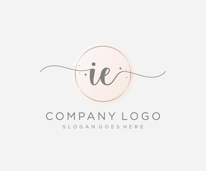 Initial IE feminine logo. Usable for Nature, Salon, Spa, Cosmetic and Beauty Logos. Flat Vector Logo Design Template Element.