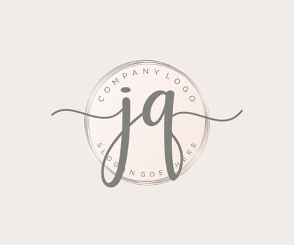 Initial JQ feminine logo. Usable for Nature, Salon, Spa, Cosmetic and Beauty Logos. Flat Vector Logo Design Template Element.