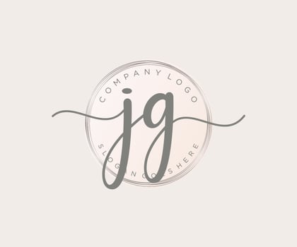 Initial JG feminine logo. Usable for Nature, Salon, Spa, Cosmetic and Beauty Logos. Flat Vector Logo Design Template Element.