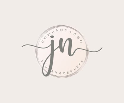 Initial JN feminine logo. Usable for Nature, Salon, Spa, Cosmetic and Beauty Logos. Flat Vector Logo Design Template Element.
