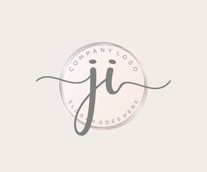 Initial JI feminine logo. Usable for Nature, Salon, Spa, Cosmetic and Beauty Logos. Flat Vector Logo Design Template Element.