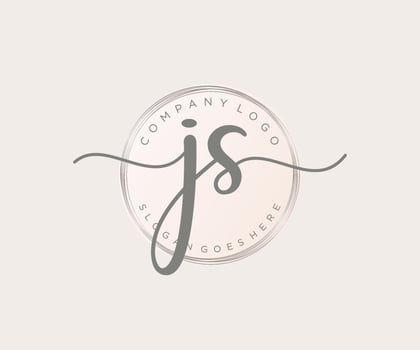 Initial JS feminine logo. Usable for Nature, Salon, Spa, Cosmetic and Beauty Logos. Flat Vector Logo Design Template Element.