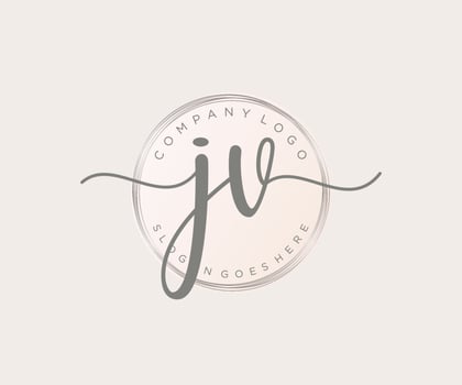 Initial JV feminine logo. Usable for Nature, Salon, Spa, Cosmetic and Beauty Logos. Flat Vector Logo Design Template Element.