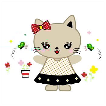 CUTE CARTOON CAT VECTOR DESIGN