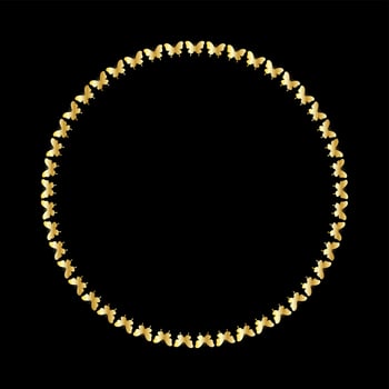 Golden Butterfly Photo Frame vector