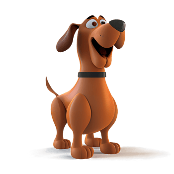 Cute and happy dog cartoon characters png