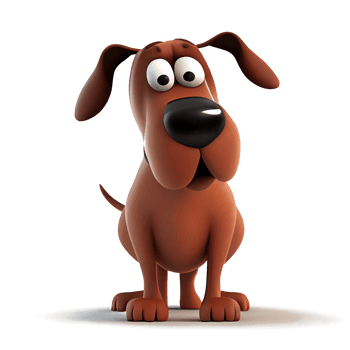 Cute and happy dog cartoon characters png