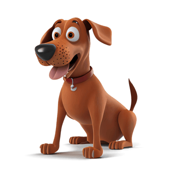 Cute and happy dog cartoon characters png