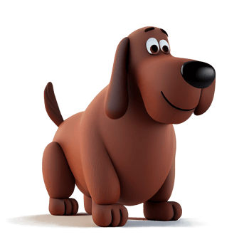 Cute and happy dog cartoon characters png