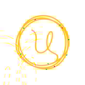 Initial U Circle Noodle Logo vector
