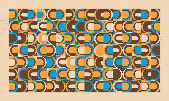 Retro Futuristic Wallpaper Pattern Vintage Vector Banner