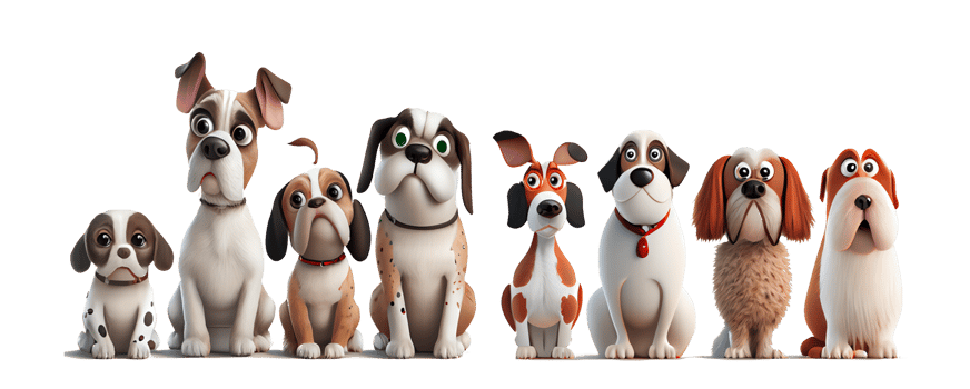 Cute and happy dog cartoon characters png