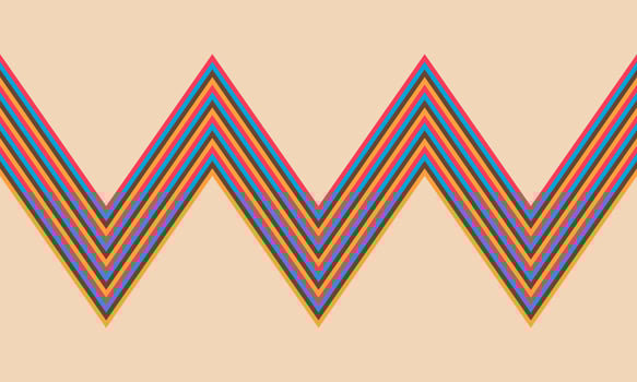Seamless Tiling Retro Color Zig Zag Lines Pattern Vector Vintage Wallpaper