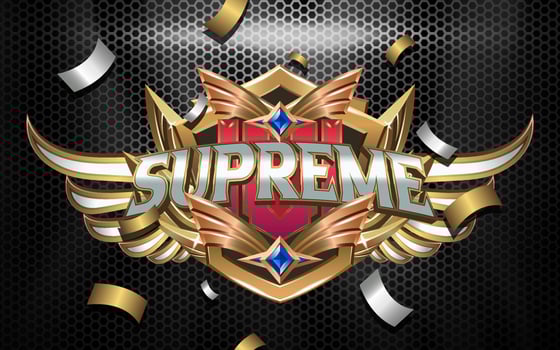 Supreme Esport Team Logo 3d Text Effect with Winged Emblem vector
