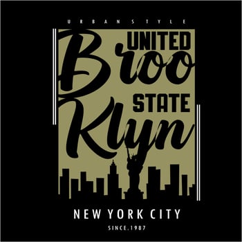 Brooklyn typography design t-shirt print vector illustration