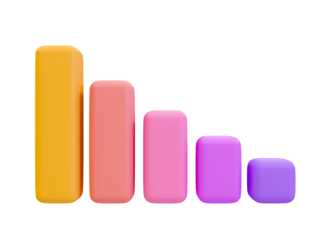 3d blank bar graph template. bar chart mock up. 3d illustration. png