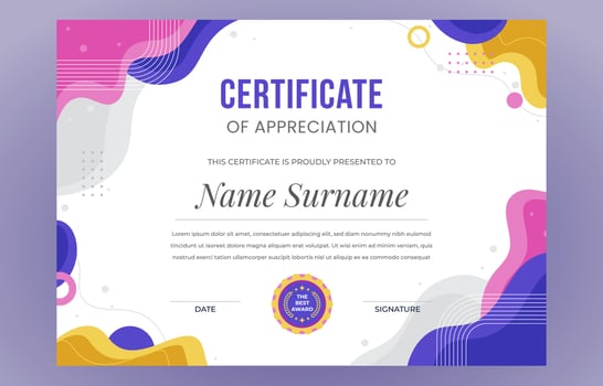 Flat Modern Certificate Concept vector