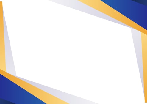 Modern blue and gold shape background vector