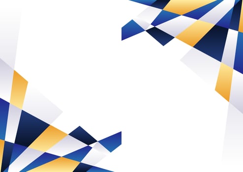 Modern blue and gold shape background vector