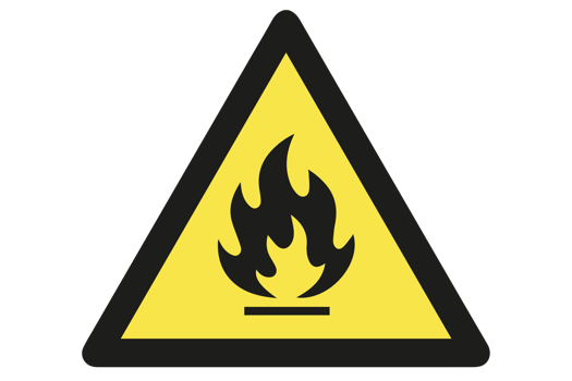 hazard sign, fire sign on transparent background png