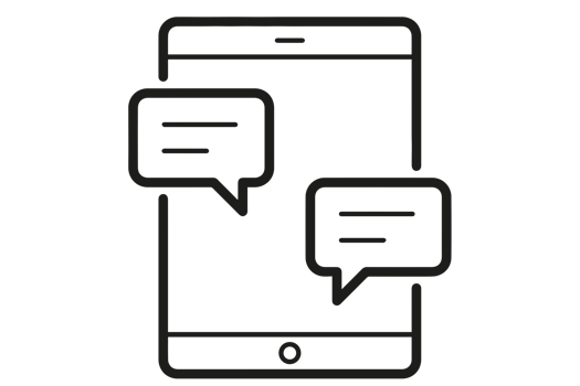mobile text message icon on transparent background. png
