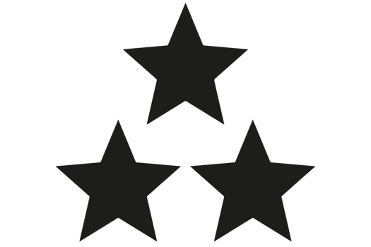 3 Star rating star illustration png on transparent background