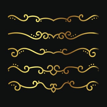 Hand drawn text dividers and graphic elements. Vector floral designs