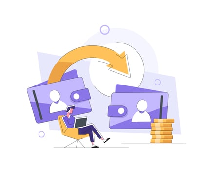Transfering money,Financial savings or economy concept,flat design icon vector illustration