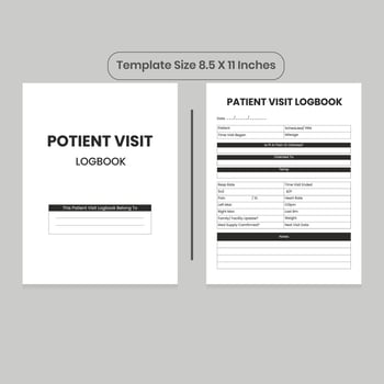 Patient Visit Logbook and KDP Interiors vector