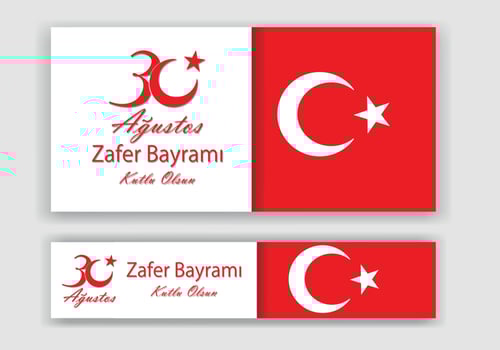 August 30 celebration of victory and the National Day in Turkey. Greeting card template. vector
