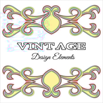 Calligraphic design elements and page decoration. Multicolor Vintage floral elements for design. Vector decorative design elements.