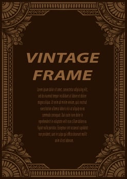 Isolated frames in baroque antique style. engraving ornament frames. vector