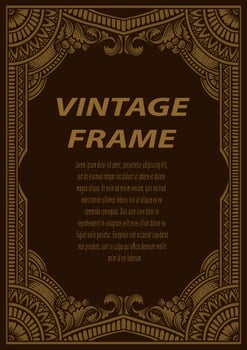 Isolated frames in baroque antique style. engraving ornament frames. vector