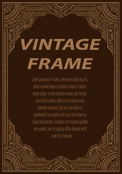 Isolated frames in baroque antique style. engraving ornament frames. vector