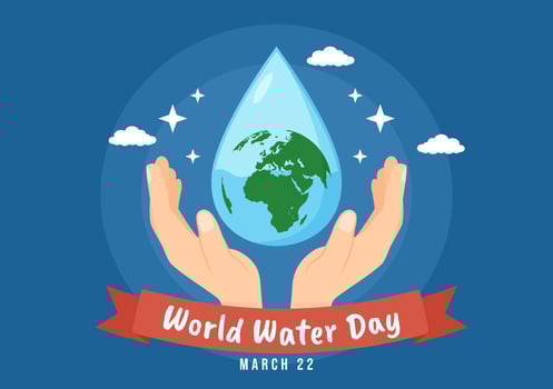 World Water Day on 5 March Illustration with Waterdrop from Earth for Web Banner or Landing Page in Flat Cartoon Hand Drawn Templates Illustration vector
