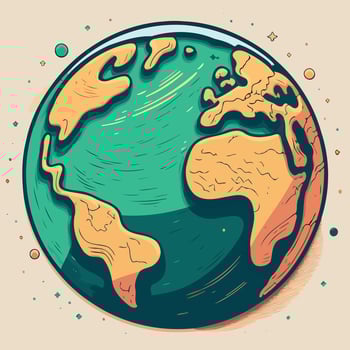 earth globe in space continents and oceans vector