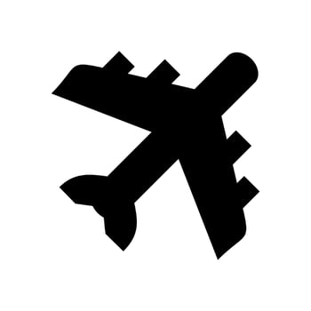 Airplane icon vector, solid illustration, pictogram isolated on white vector