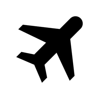 Airplane icon vector, solid illustration, pictogram isolated on white vector