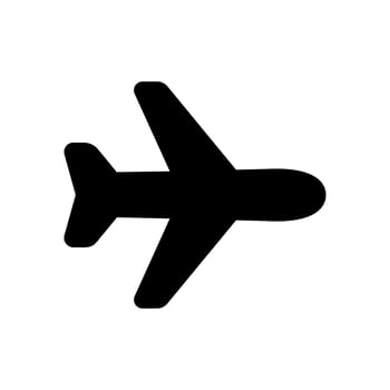 Airplane icon vector, solid illustration, pictogram isolated on white vector