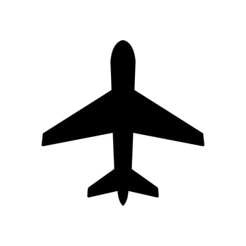 Airplane icon vector, solid illustration, pictogram isolated on white vector