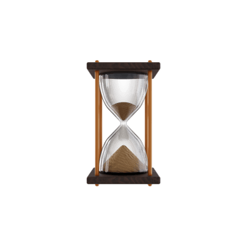 Brass Hour Glass Sand Clock isolated png