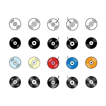Vinyl record icon vector design templates