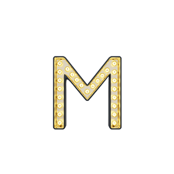 Marquee Alphabet M Light Box png