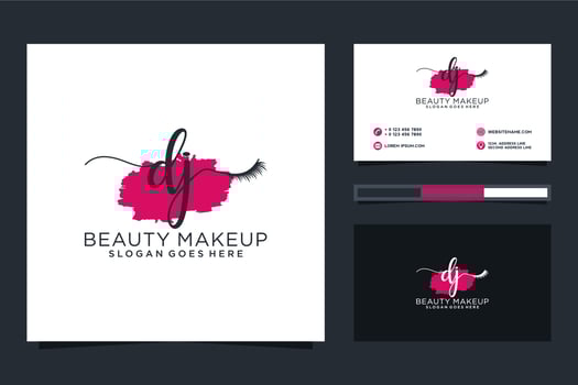 Initial DJ Feminine logo collections and business card templat Premium Vector