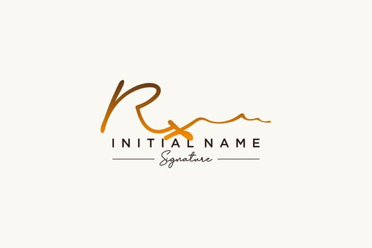 Initial RX signature logo template vector. Hand drawn Calligraphy lettering Vector illustration.