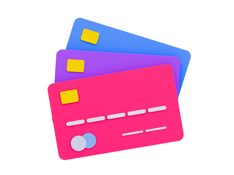 3d minimal credit cards. online shopping payment. 3d rendering illustration. png